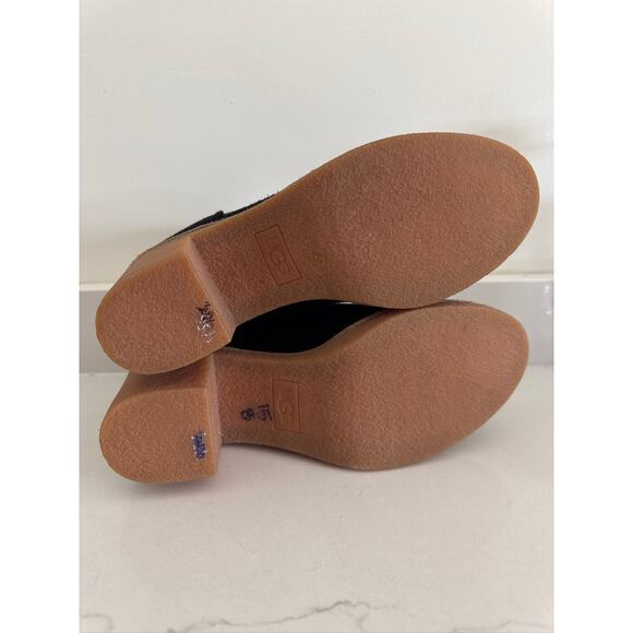 UGG Kasen Black Suede Sherpa Lined Ankle Booties Size 6.5 - Picture 4 of 7